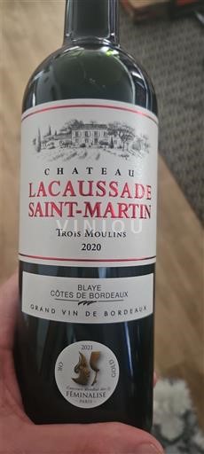 Burdeos Blaye-Côtes de Burdeos Château Lacaussade Saint-Martin Trois Moulins 2020