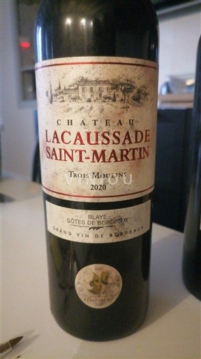 Bordeaux Blaye-côtes-de-bordeaux Château Lacaussade Saint-Martin Trois Moulins 2020