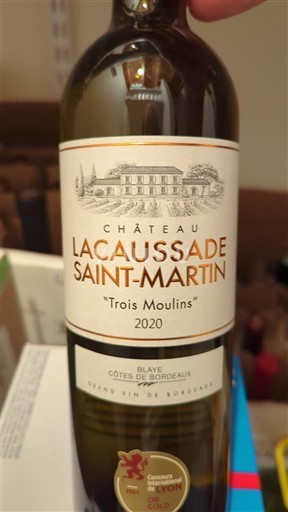 Bordeaux Blaye-Côtes-de-Bordeaux Château Lacaussade Saint-Martin Trois Moulins 2020