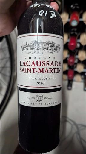 Burdeos Blaye-Côtes de Burdeos Château Lacaussade Saint-Martin Trois Moulins 2020