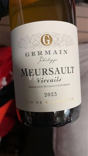 Bourgogne Meursault Domaine Philippe Germain Vireuils 2023