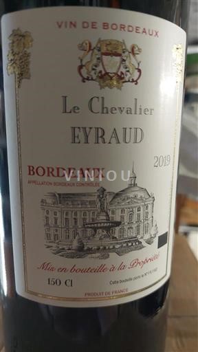 Bordeaux Le Chevalier Eyraud 2019