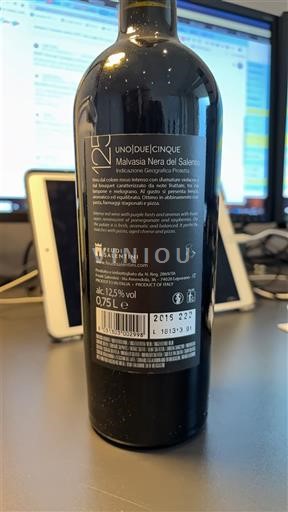 Puglia Susumaniello Salento Feudi Salentini Uno Due Cinque 2015