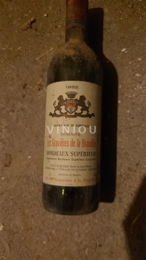 Bordeaux Bordeaux supérieur Domaine Les Gravières de la Brandille 1982
