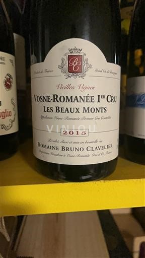 Burgundi Vosne-Romanée Premier Cru Domaine Bruno Clavelier Vieilles Vignes Les Beaux Monts 2015
