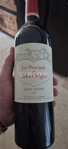 Bordeaux Saint-Estèphe Château Calon Ségur Le Marquis de Calon Ségur 2017