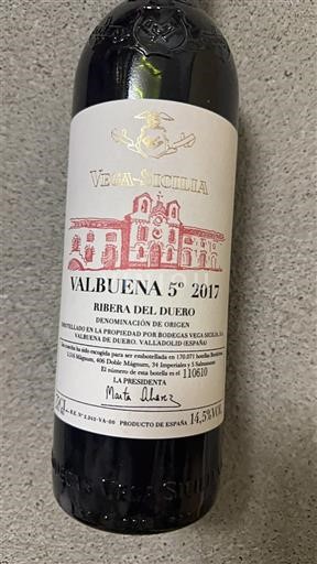 Castilien og León Ribera del Duero Vega Sicilia Valbuena 5º 2017