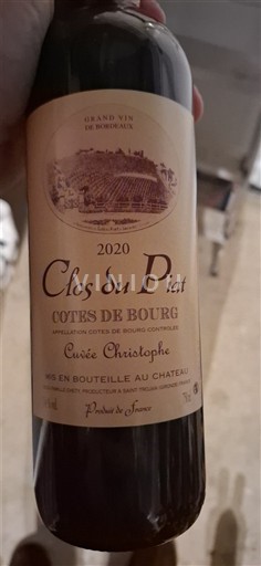 Burdeos Côtes-de-bourg Clos du Piat Christophe 2020
