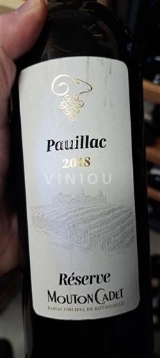 Burdeos Pauillac Mouton Cadet Réserve 2018