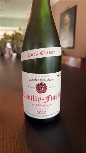 Burgund Pouilly-fuissé Premier Cru Domaine J.A. Ferret Les Ménétrières 2020
