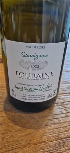 Dolina Loare Touraine Jean-Christophe Mandard Sauvignon 2022