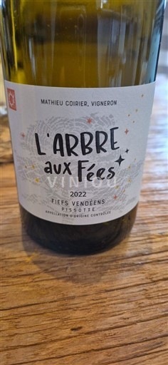 Viner Blanc sec L'Arbre aux Fées Mathieu Coirier 2022 Frankrike Loiredalen Fiefs Vendéens AOC