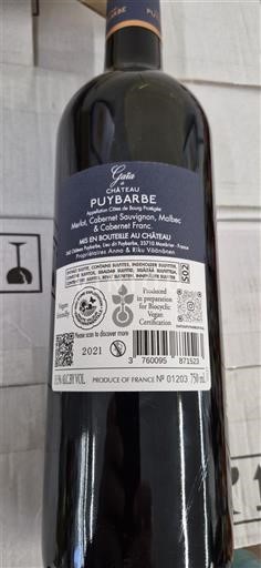 Bordeaux Côtes-de-bourg Château Puybarbe Génie 2021