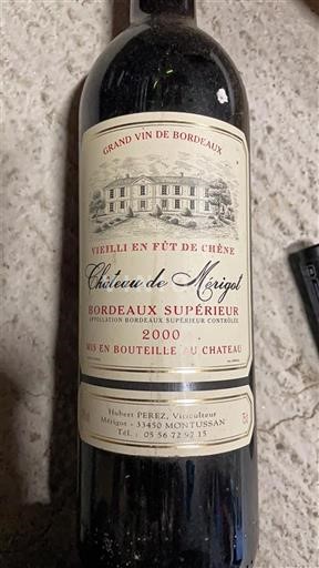 Bordeaux Bordeaux Supérieur Château Merigot 2000