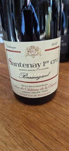 Burgundy Santenay Premier Cru Château Celliers du de la Chaume Beauregard 2013