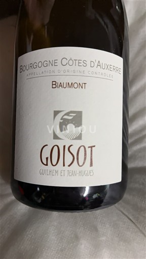 Burgundi Bourgogne Côtes d'Auxerre Domaine Guilhem et Jean-Hugues Goisot Biaumont 2020