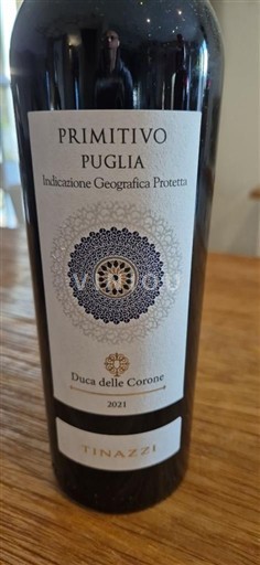 Wijnen Rouge sec Duca delle Corone Tinazzi 2021 Italië Puglia Primitivo di Manduria DOC