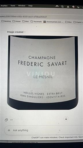 Champagne Sâm-panh Frédéric Savart Le Mesnil Không niên vụ