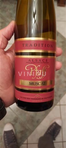 Viner Blanc sec Tradition Pfaff 2023 Frankrike Alsace Muscat AOC