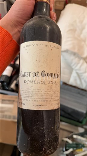 Bordeaux Pomerol Gombaude Cadet de Gombaude 2015
