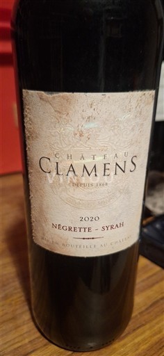 Wijnen Rouge sec Négrette - Syrah Château Clamens 2020 Frankrijk Zuidwest-Frankrijk Fronton AOC