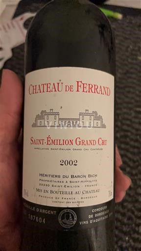 Bordeaux Saint-Émilion Grand Cru Château Ferrand 2002
