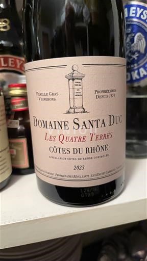 Rhônen laakso Côtes-du-rhône Domaine Santa Duc Les Quatre Terres 2023