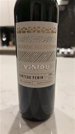 Vin Rouge sec Grande Sélection Château Penin 2020 Frankrike Bordeaux Bordeaux supérieur AOC