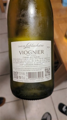 Alpes e regiões Ródano Ardèche Cave de Lablachère Viognier 2024