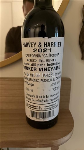 Californische AVA's Paso Robles Booker Vineyard Harvey & Harriet 2021