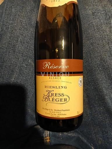 Alsacia Kress Bléger Riesling Réserve 2022