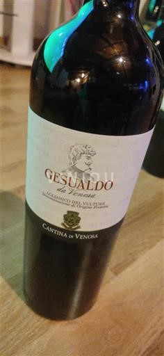 Basilicate Aglianico del Vulture Cantina di Venosa Gesualdo di Venosa 2019