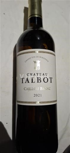 Bordeaux Château Talbot Caillou Blanc 2021