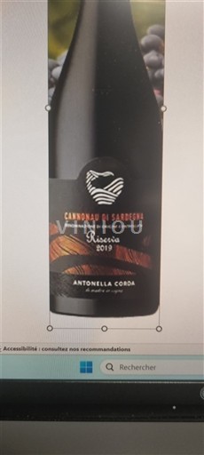 Vinos Rouge sec Riserva Antonella Corda 2019 Italia Cerdeña Carignano del Sulcis DOC