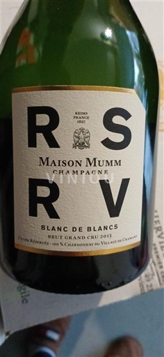 Champagne Sâm-panh Grand Cru Maison Mumm RSRV Blanc de Blancs 2013