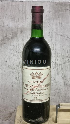 Bordeaux Margaux Château Bel Air Marquis Aligre 1981