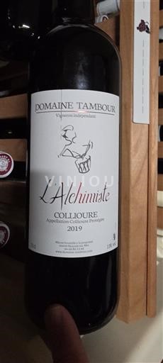 Rượu vang Rouge sec L'Alchimiste Domaine Tambour 2019 Pháp Roussillon Collioure AOC
