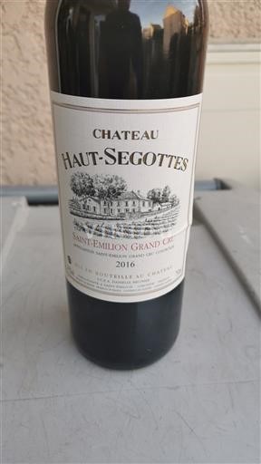 Bordo Сент-Емилион Гранд Кру Grand Cru Château Haut-Ségottes 2016