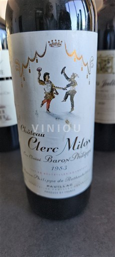 Bordeaux Pauillac Grand Cru Château Clerc Milon 1983