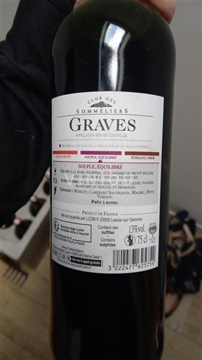 Bordeaux Graves Club des Sommeliers Non Millésimé