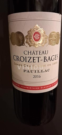 Burdeos Pauillac Grand Cru Château Croizet-Bages 2016