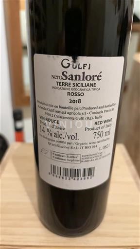 Vinos Rouge sec NeroSanloré Gulfi 2018 Italia Sicilia No especificado DOC