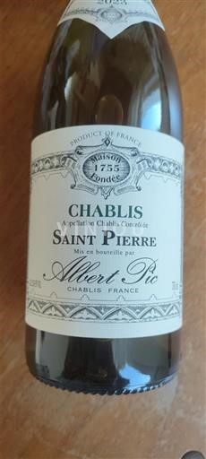 Bourgogne Chablis Albert Pic Saint Pierre 2023