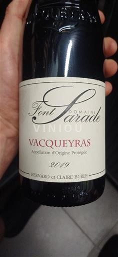 Rhônen laakso Vacqueyras Domaine Font Sarade 2019