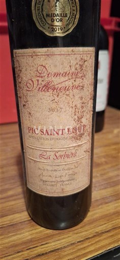 Languedoc Pic-saint-loup Domaine Villeneuve La Sorbière 2017