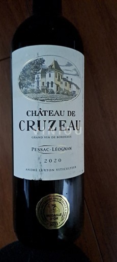 Bordeaux Pessac-Léognan Château Cruzeau 2020