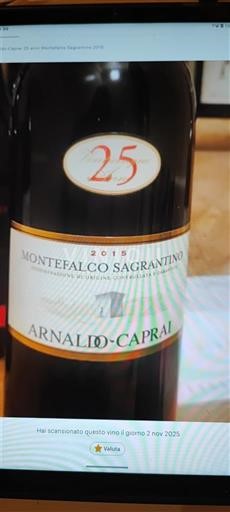Wijnen Rouge sec 25 anni Arnaldo Caprai 2015 Italië Umbrië Montefalco Sagrantino DOCG