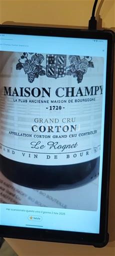 Burgundi Corton Grand Cru Maison Champy Le Rognet Ei vuosikertaa