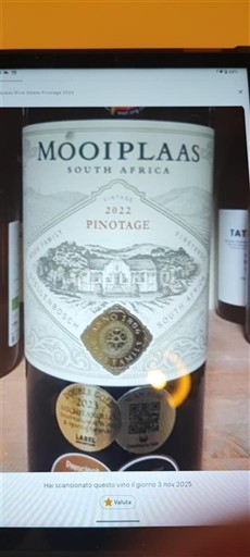 Pobrežní oblast Stellenbosch Mooiplaas Pinotage 2022