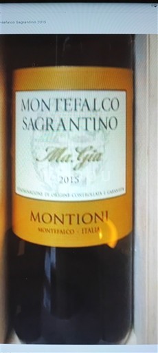 Wijnen Rouge sec Ma.Gia Montioni 2015 Italië Umbrië Montefalco Sagrantino DOCG